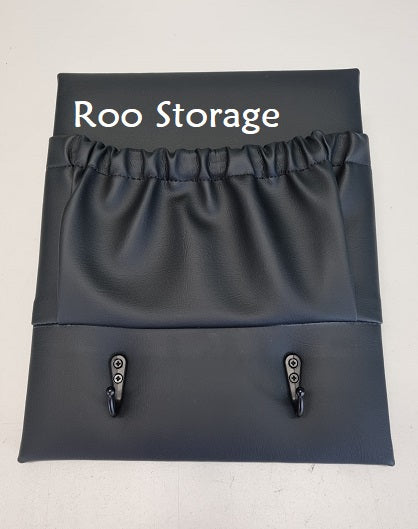 Small 250 x 300mm with 2 hooks above or below pocket Vinyl or faux leather