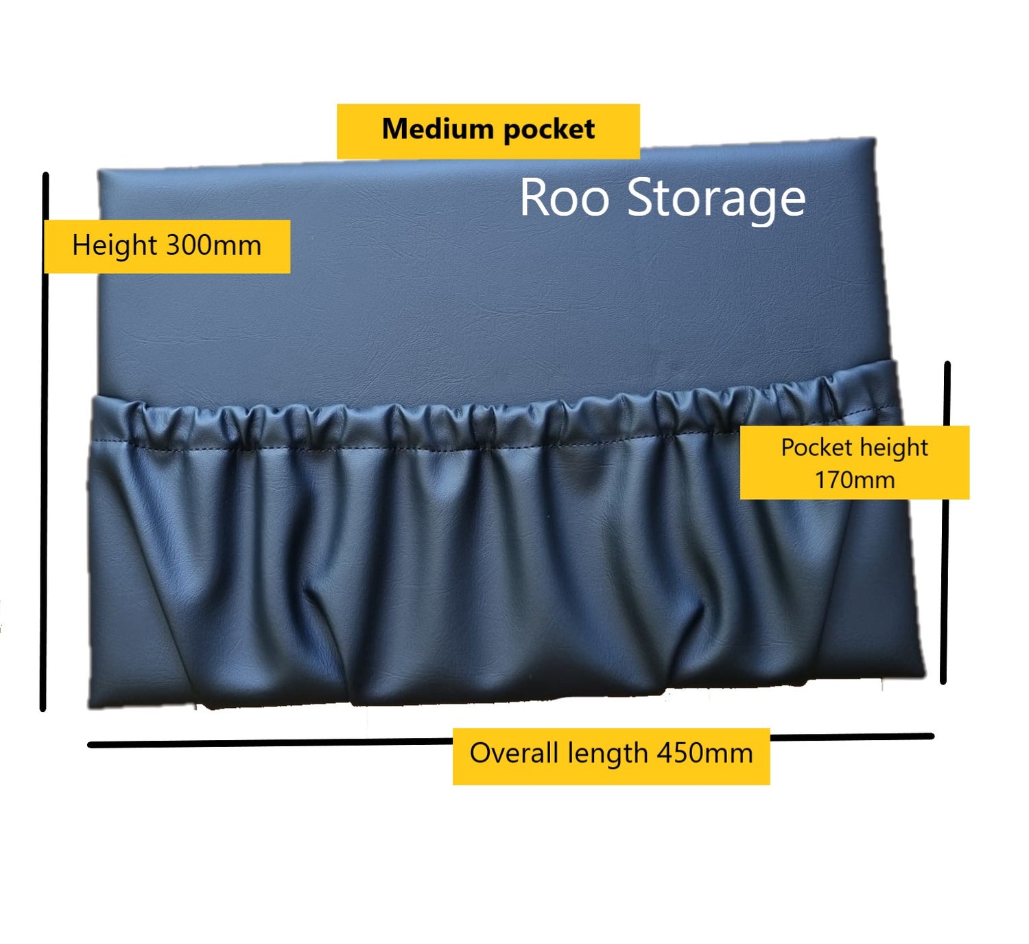 Medium caravan storage pockets 450mm x 300mm Vinyl, synthetic leather and fabric