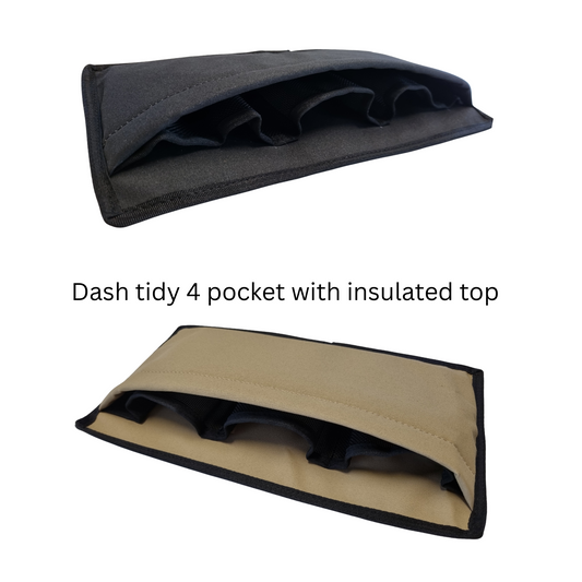 Canvas dash tidy with insulated top on a white background