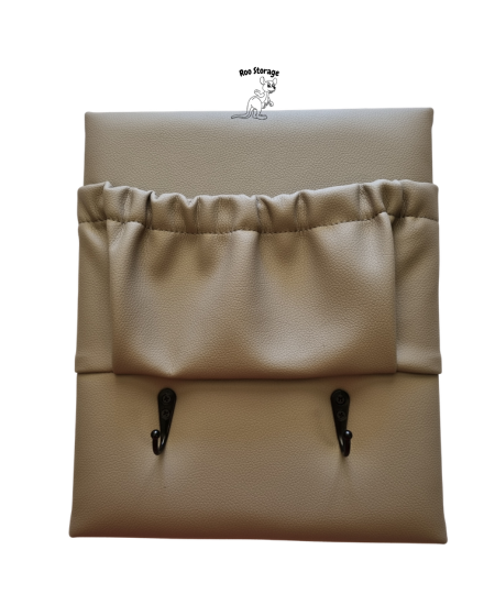 Small 250 x 300mm with  2 hooks above or below pocket Vinyl or faux leather