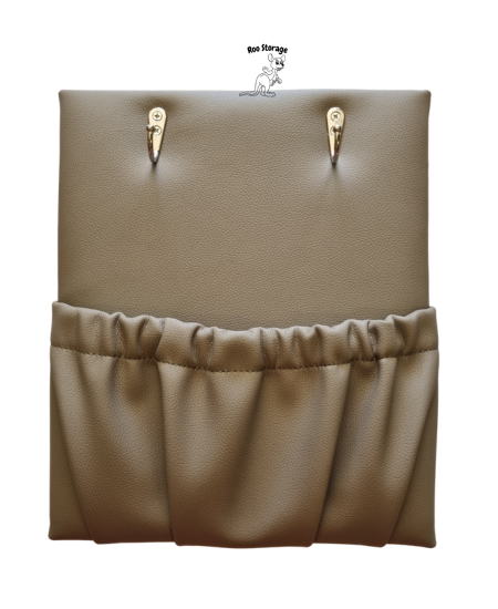 Small 250 x 300mm with  2 hooks above or below pocket Vinyl or faux leather